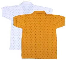 NeuVin Cotton Polo Tshirts for Boys (Pack of 2) Orange, White-thumb1