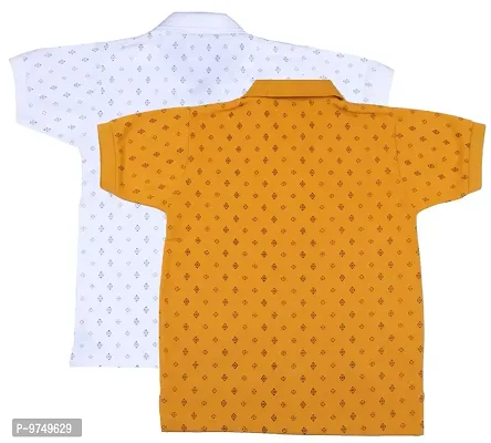 NeuVin Cotton Polo Tshirts for Boys (Pack of 2) Orange, White-thumb2