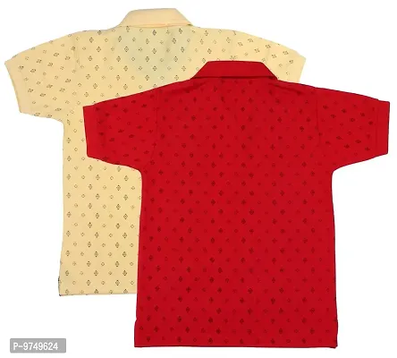 NeuVin Cotton Polo Tshirts for Boys (Pack of 2) Red, Yellow-thumb2