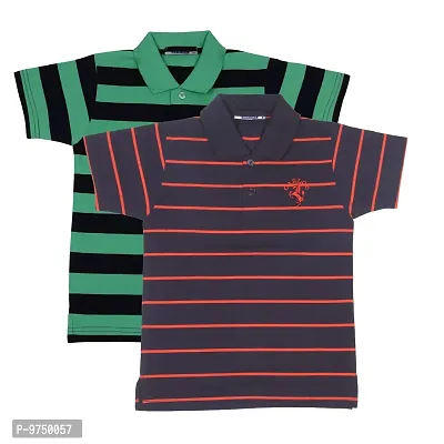 NeuVin Cotton Polo T Shirts for Boys (Pack of 2)