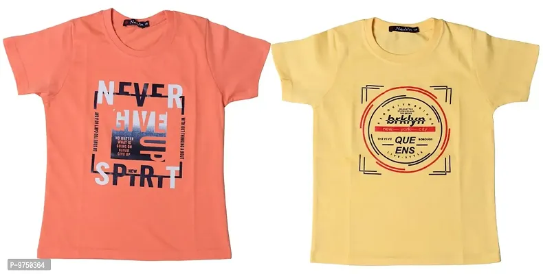 NeuVin Printed Cotton Tshirts for Boys (Pack of 2)