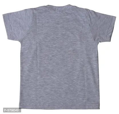 NeuVin Printed Cotton Tshirts for Boys Grey-thumb3