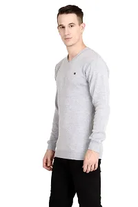 Neuvin Men's Wool Pullover Plain Cardigan (Light Grey, Free Size)-thumb2