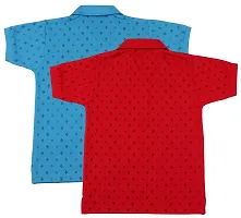 NeuVin Cotton Polo Tshirts for Boys (Pack of 2) Red, Sky Blue-thumb1