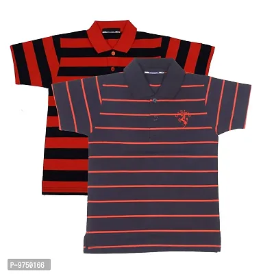 NeuVin Cotton Polo T Shirts for Boys (Pack of 2)