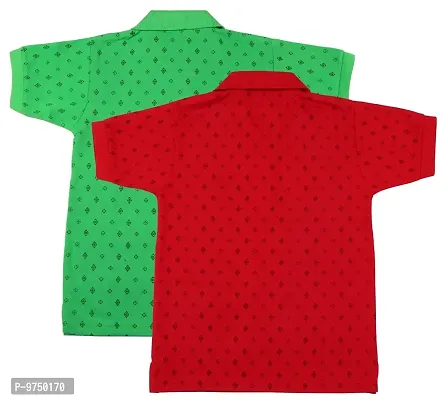 NeuVin Polo Tshirts for Boys (Pack of 2) Red, Green-thumb2