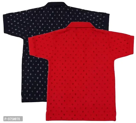 NeuVin Polo Tshirts for Boys (Pack of 2) Red, Navy Blue-thumb2