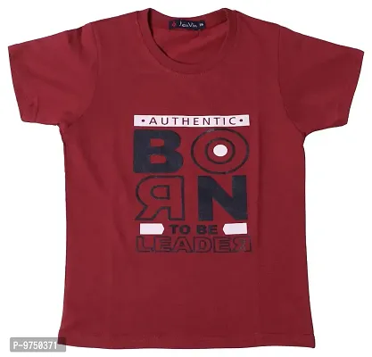 NeuVin Printed Cotton Tshirts for Boys Maroon