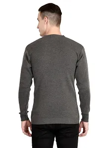 Neuvin Men's Woollen Plain Pullover Cardigan (Dark Grey, Free Size)-thumb3