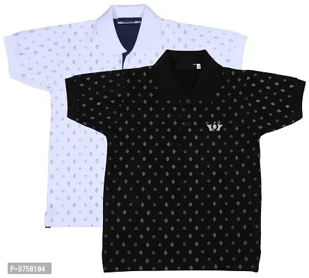 NeuVin Polo Tshirts for Boys (Pack of 2) Black, White