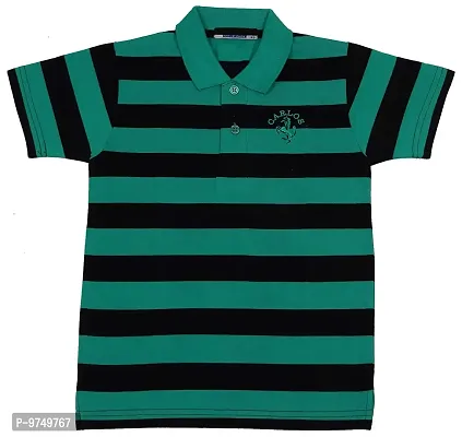 NeuVin Cotton Polo Tshirts for Boys D Green