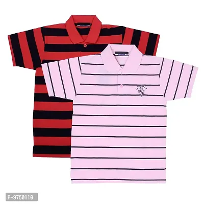 NeuVin Cotton Polo T Shirts for Boys (Pack of 2)