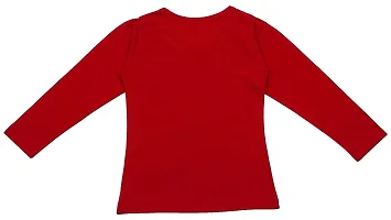 Neuvin Full Sleeve Printed Tops for Girls- Cotton Red-thumb2