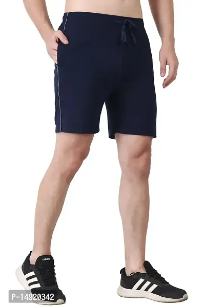 NEUVIN Men's Regular Fit Cotton Shorts (2XL, Navy Blue)-thumb4