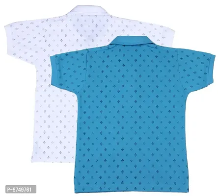 NeuVin Cotton Polo Tshirts for Boys (Pack of 2) Sky Blue, White-thumb2