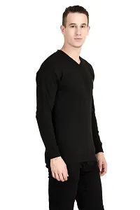 Neuvin Men's Woollen Pullover Plain Cardigan (Black, Free Size)-thumb2