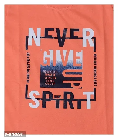 NeuVin Printed Cotton Tshirts for Boys Orange-thumb2