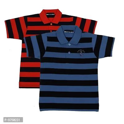 NeuVin Cotton Polo T Shirts for Boys (Pack of 2)