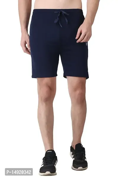 NEUVIN Men's Regular Fit Cotton Shorts (2XL, Navy Blue)