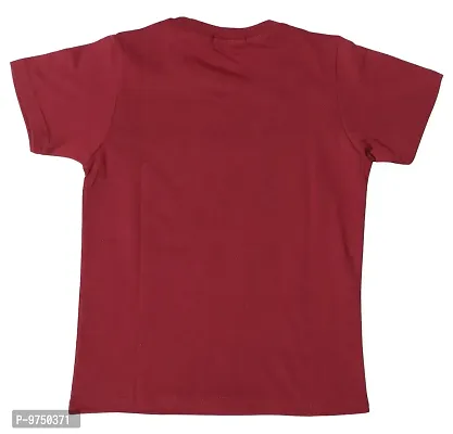 NeuVin Printed Cotton Tshirts for Boys Maroon-thumb3