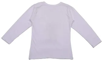 Neuvin Full Sleeve Printed Tops for Girls- Cotton White-thumb2