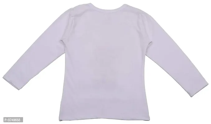 Neuvin Full Sleeve Printed Tops for Girls- Cotton White-thumb3