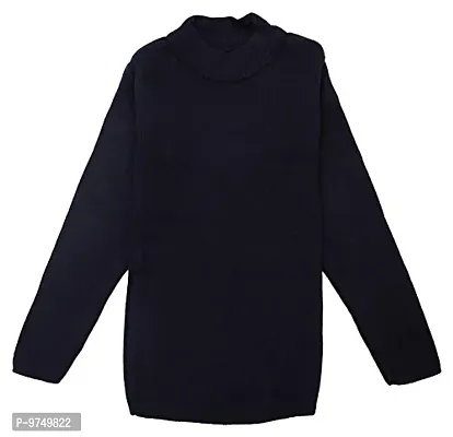 NEUVIN Girls Plain Woollen Pullovers/Sweater Black-thumb0