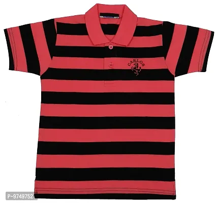 NeuVin Cotton Polo Tshirts for Boys Pink