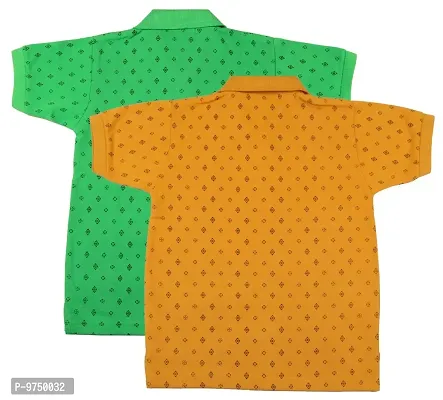 NeuVin Polo Tshirts for Boys (Pack of 2) Orange, Green-thumb2