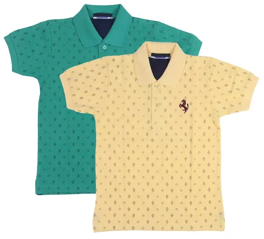 NeuVin Cotton Polo Tshirts for Boys (Pack of 2)