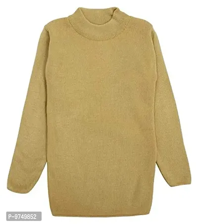 NEUVIN Girls Plain Woollen Pullovers/Sweater Beige