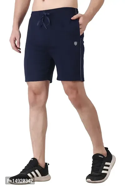 NEUVIN Men's Regular Fit Cotton Shorts (2XL, Navy Blue)-thumb3