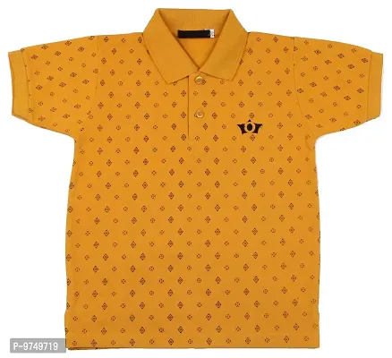 NEUVIN Cotton Polo Tshirts for Boys (Yellow)