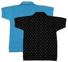 NeuVin Cotton Polo Tshirts for Boys (Pack of 2) Black, Sky Blue-thumb1