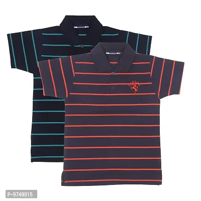 NeuVin Cotton Polo T Shirts for Boys (Pack of 2)