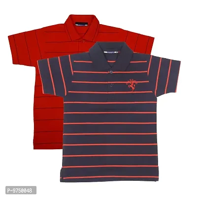NeuVin Cotton Polo T Shirts for Boys (Pack of 2)