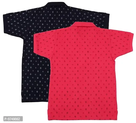 NeuVin Polo Tshirts for Boys Pink, Navy Blue-thumb2