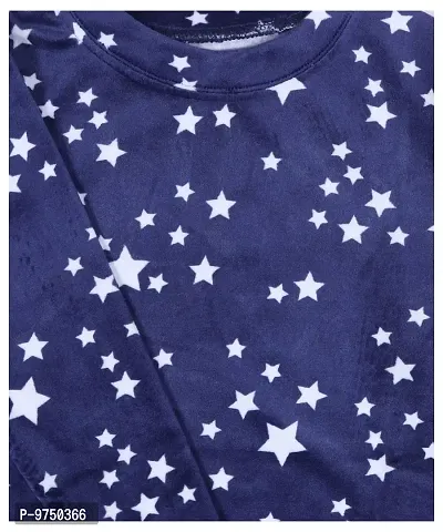 NeuVin Printed Sweatshirts for Girls Navy Blue-thumb2
