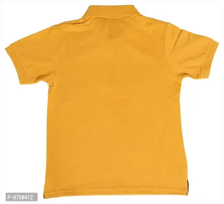 NeuVin Plain Regular Half Sleeve Cotton Polo T-Shirts for Boys(Orange,3-4Y)-thumb3