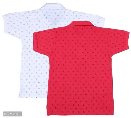 NeuVin Polo Tshirts for Boys (Pack of 2) Pink, White-thumb2