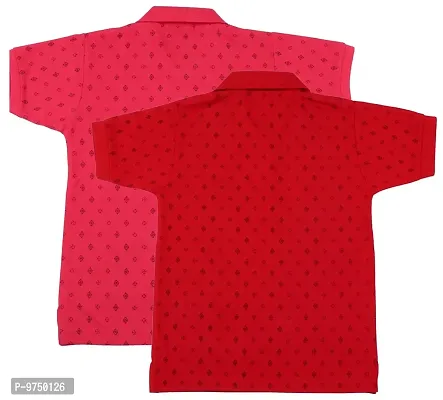 NeuVin Polo Tshirts for Boys (Pack of 2) Red, Pink-thumb2