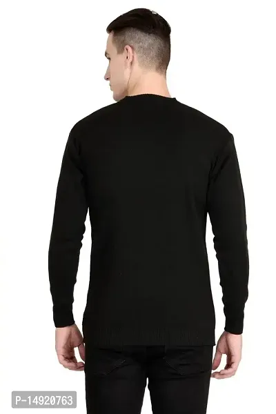 Neuvin Men's Woollen Pullover Plain Cardigan (Black, Free Size)-thumb4