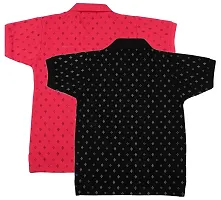 NeuVin Cotton Polo Tshirts for Boys (Pack of 2) Black, Pink-thumb1