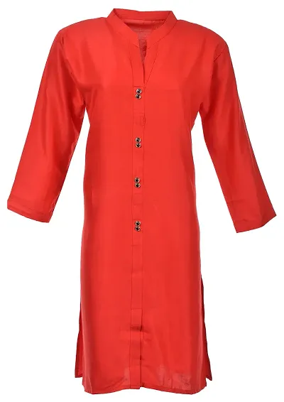 NEUVIN Women's Straight Kurta (Red, Large)