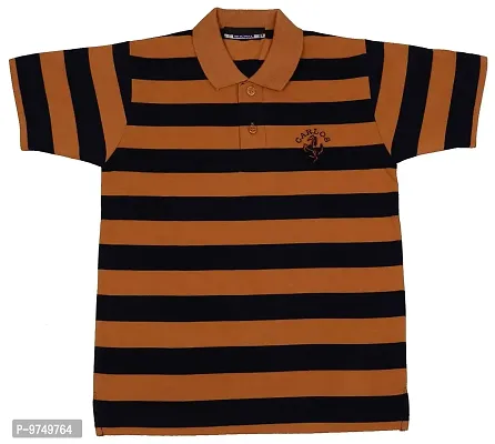 NeuVin Cotton Polo Tshirts for Boys Brown