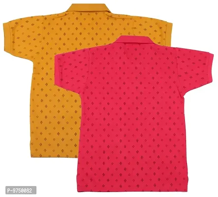 NeuVin Polo Tshirts for Boys (Pack of 2) Pink, Orange-thumb2