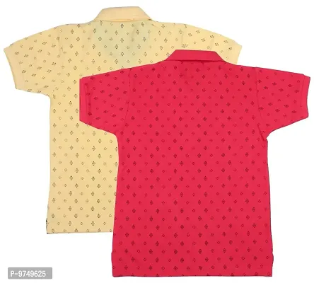 NeuVin Cotton Polo Tshirts for Boys (Pack of 2) Pink, Yellow-thumb2