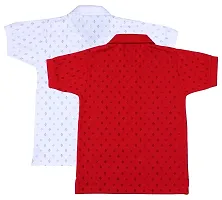 NeuVin Cotton Polo Tshirts for Boys (Pack of 2) Red, White-thumb1