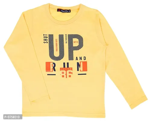 NeuVin Full Sleeves Yellow Cotton Tshirts for Boys