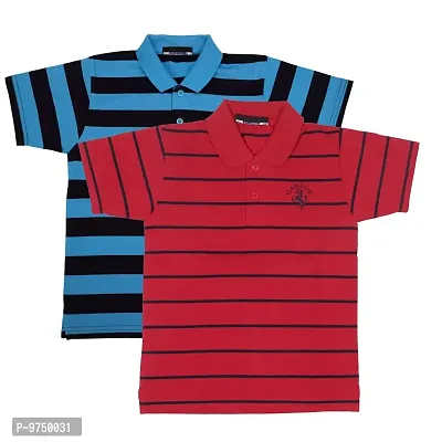 NeuVin Cotton Polo T Shirts for Boys (Pack of 2)